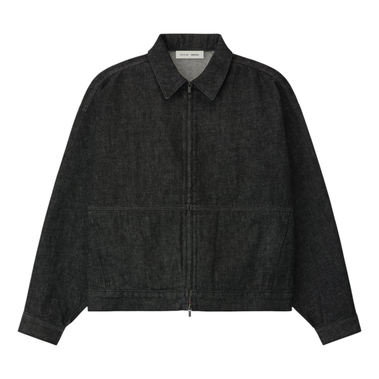 

Рабочая джинсовая куртка Fear of God Essentials, цвет «Винтажный черный»