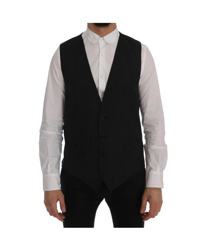 

Классический жилет в тонкую полоску Dolce & Gabbana, черный