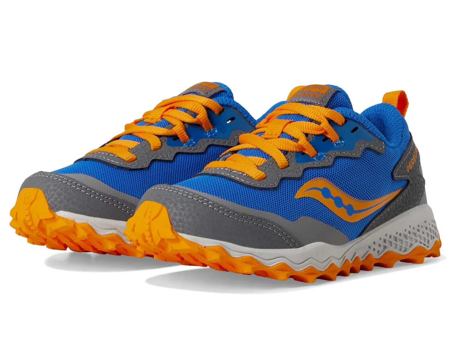 Детские кроссовки с верхом из кожи и сетки Saucony, Blue Orange