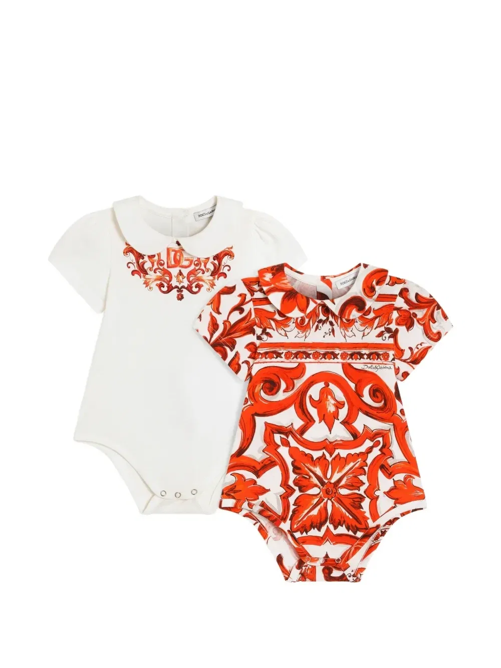 Комплект с принтом Majolica Dolce & Gabbana Kids, оранжевый