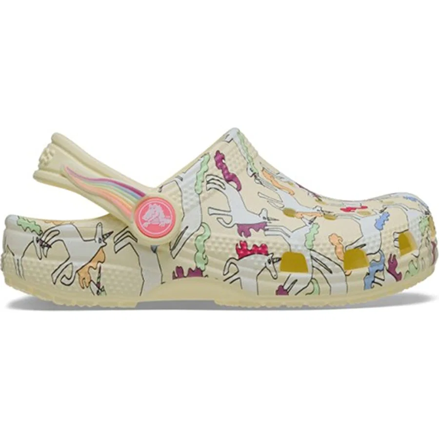 Тапочки-клоги с принтом Classic Unicorn Graphic Crocs, Бежевый