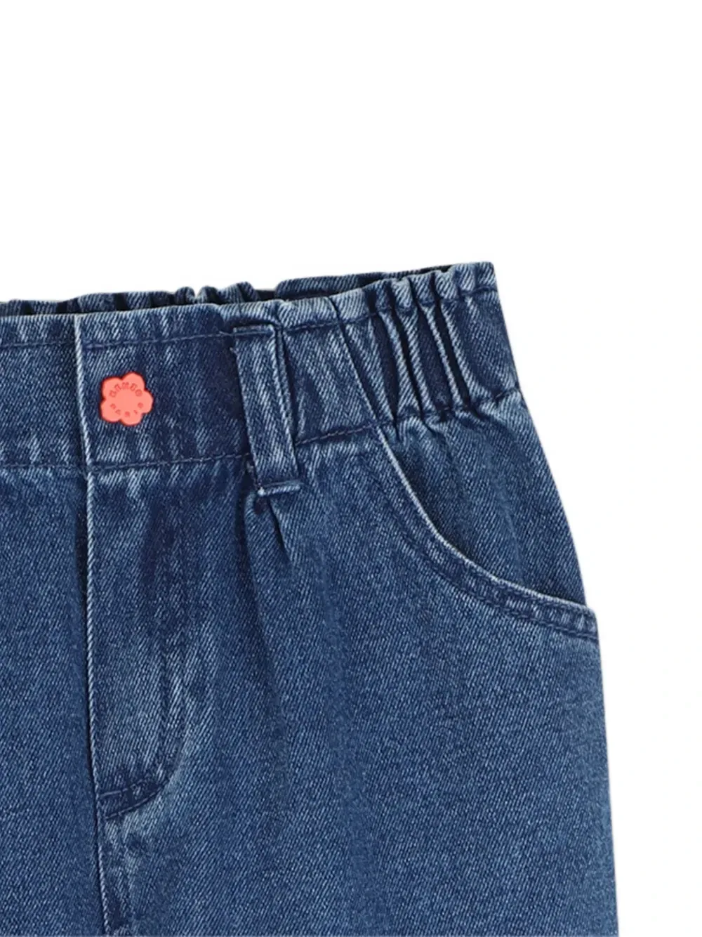 Джинсы с эластичным поясом и нашивкой с логотипом Kenzo Kids, синий — фото 3