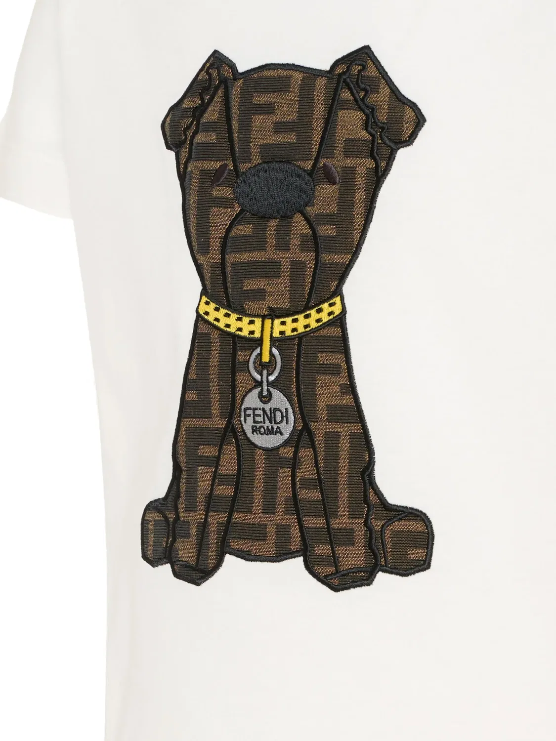 Футболка с графикой собаки FENDI, белый — фото 2