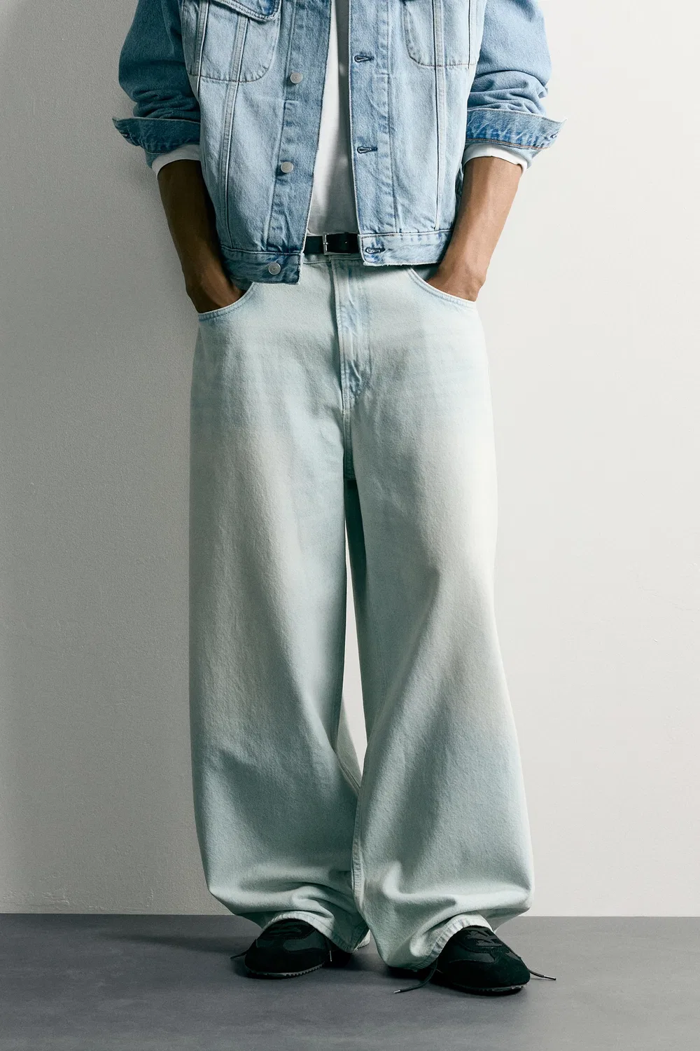 Джинсы свободного кроя ZARA, Light blue — фото 2