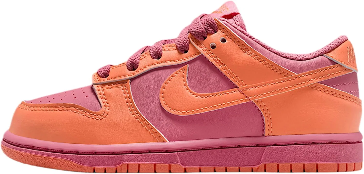 Детские кроссовки для девочек Nike Dunk Low Little Kids' Shoes, Peony/Orange Frost/Orange Frost