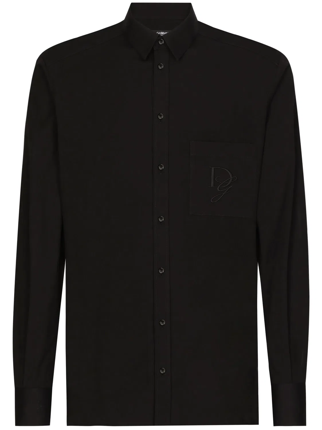 Рубашка с вышивкой DG Dolce & Gabbana, черный