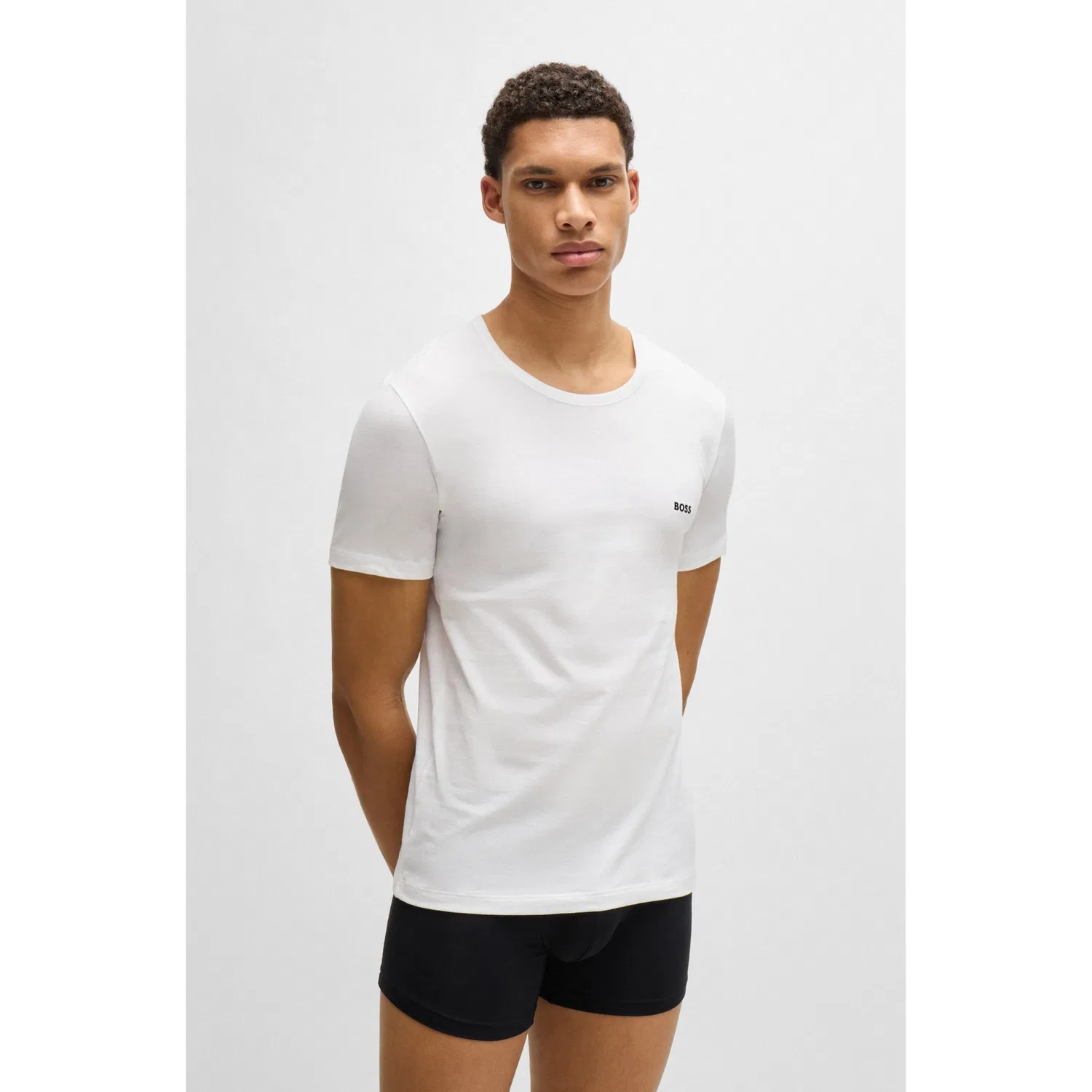 Мужская хлопковая нижняя белье-майка BOSS One, Medium Beige — фото 3
