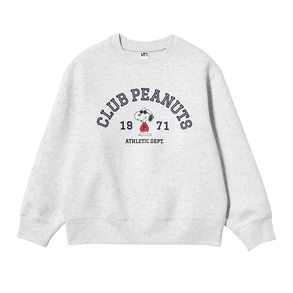 Детский свитшот с принтом UNIQLO X PEANUTS, Light Gray