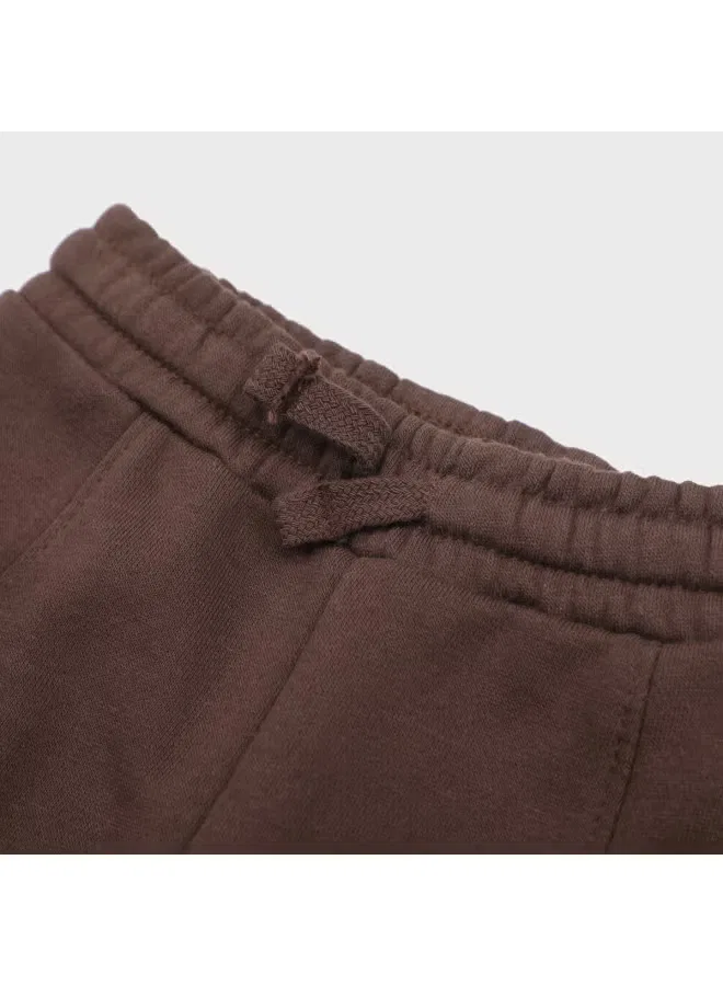 Брюки-джоггеры с завязками прямые Zara, коричневый — фото 4