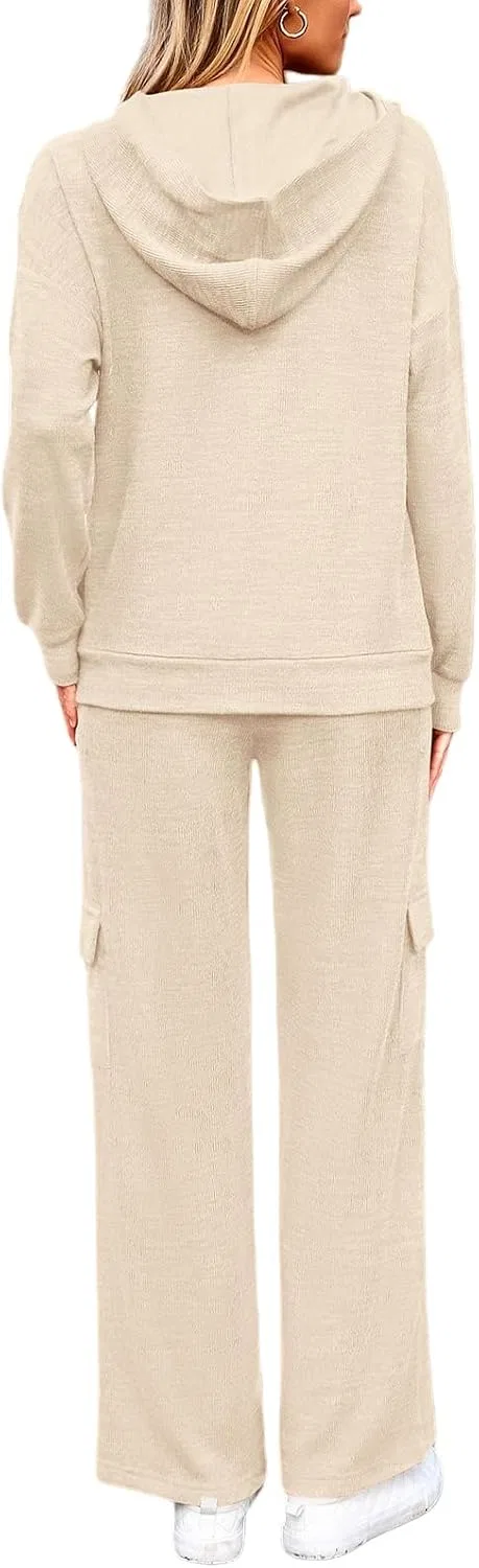 Женский комплект из худи и штанов, Oversized Hoodie, бежевый — фото 2