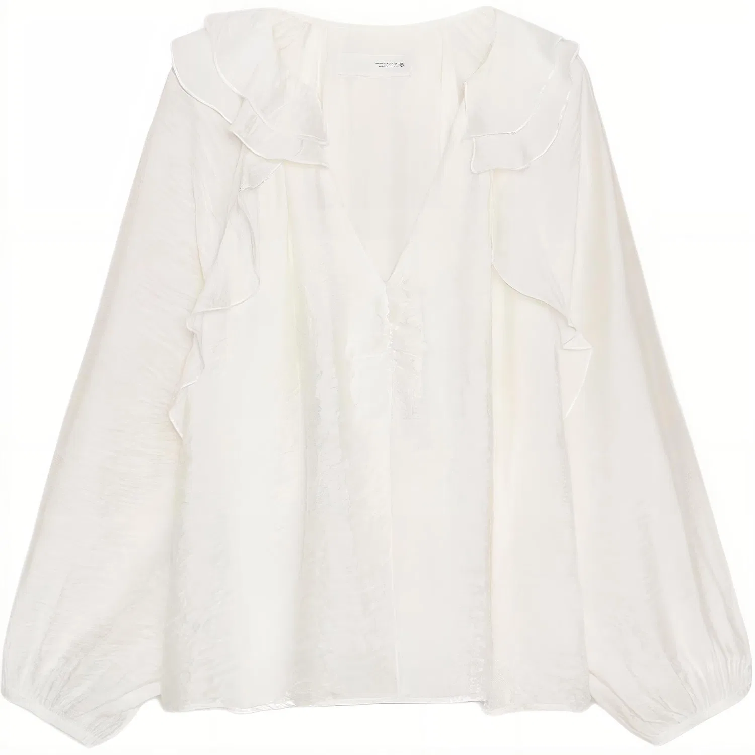 Женская рубашка с V-образным вырезом White ZARA, Белый