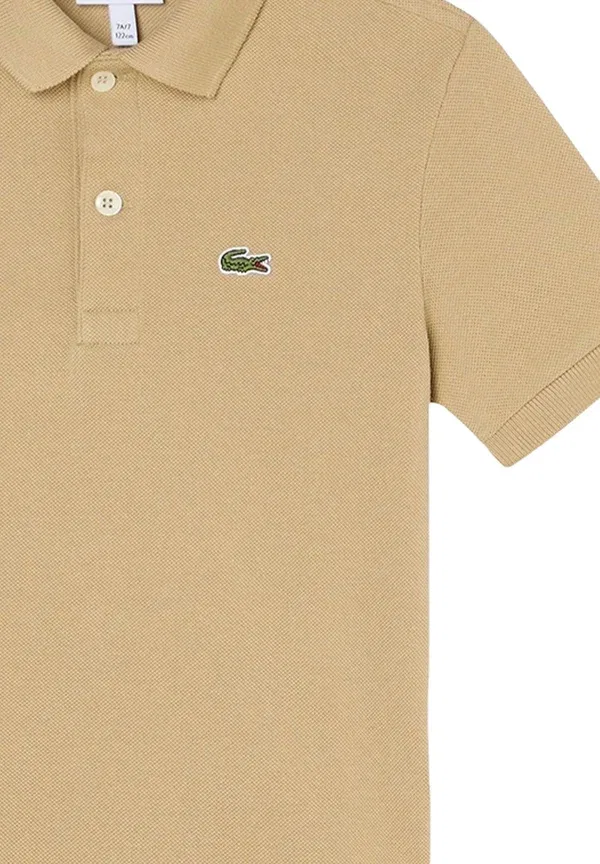 Детская рубашка поло Lacoste, бежевый — фото 3