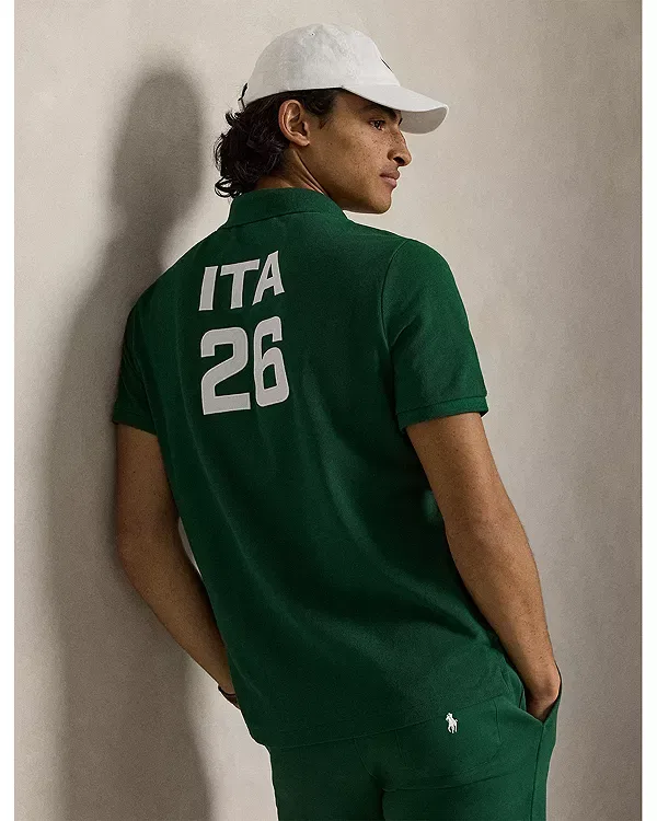 Мужское поло с коротким рукавом Polo Ralph Lauren, зеленый — фото 4