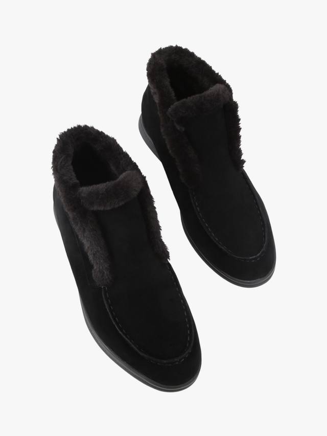 Fia низкие замшевые ботинки с искусственным мехом Carvela, Black — фото 2