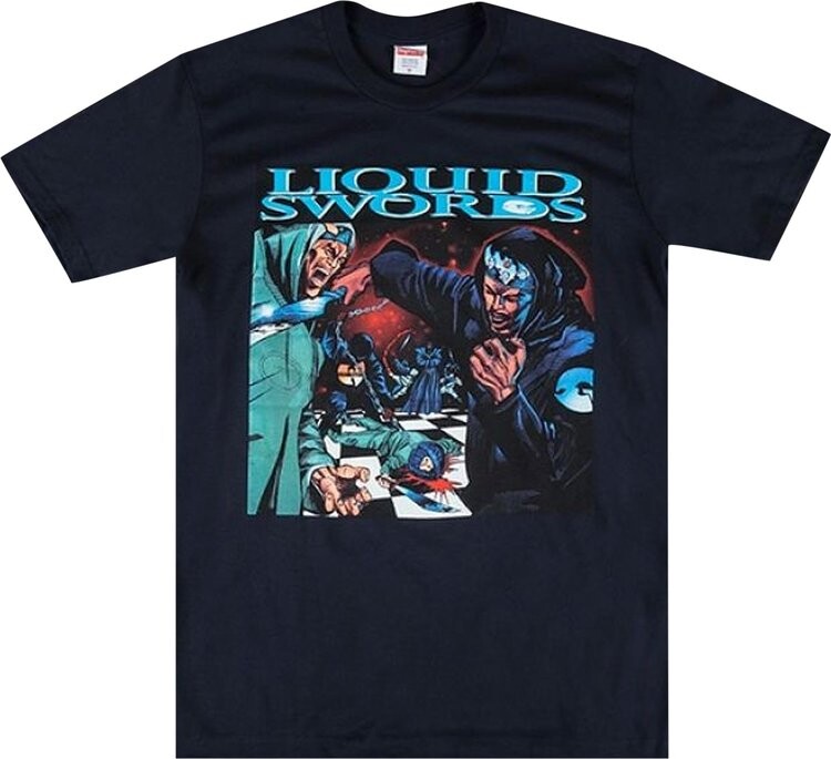 

Футболка Supreme Liquid Swords Tee 'Navy', синий