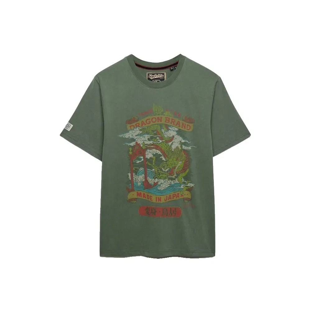Футболка Superdry Tokyo Relaxed Fit, зеленый — фото 3
