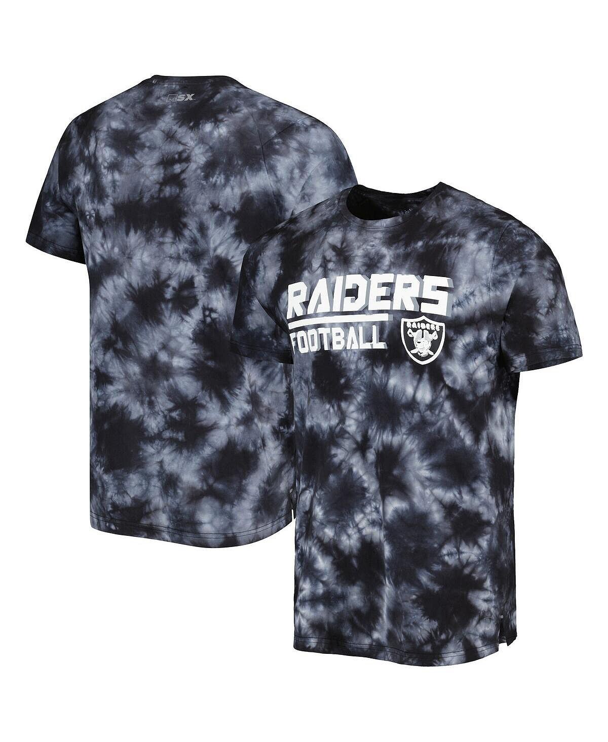 

Мужская черная футболка las vegas raiders recovery tie-dye MSX by Michael Strahan, черный