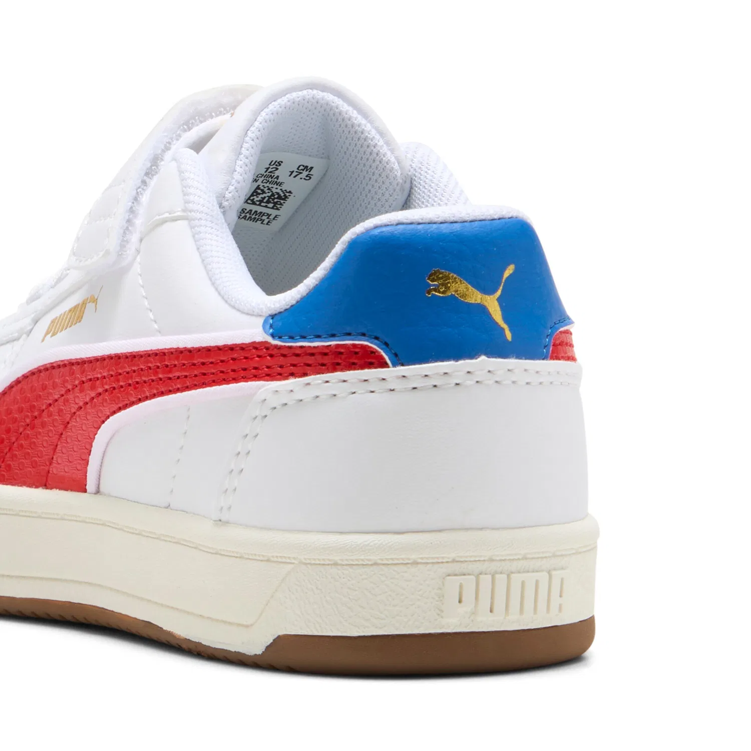 Детские кроссовки ретро-стиля Caven 2.0 PUMA, White/For All Time Red/Gum — фото 4