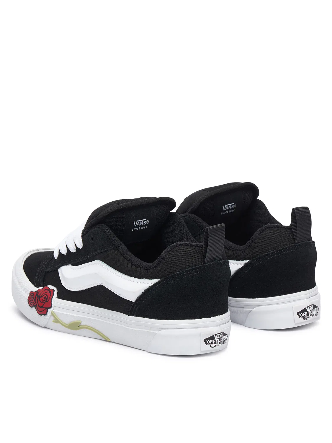 Тканевые кроссовки для девочки Knu Skool Rose Vans, черный — фото 3