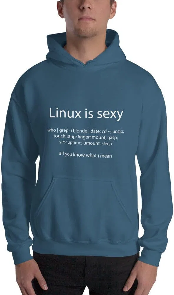 Linux — это круто! — Толстовка с капюшоном (белый текст) — фото 4