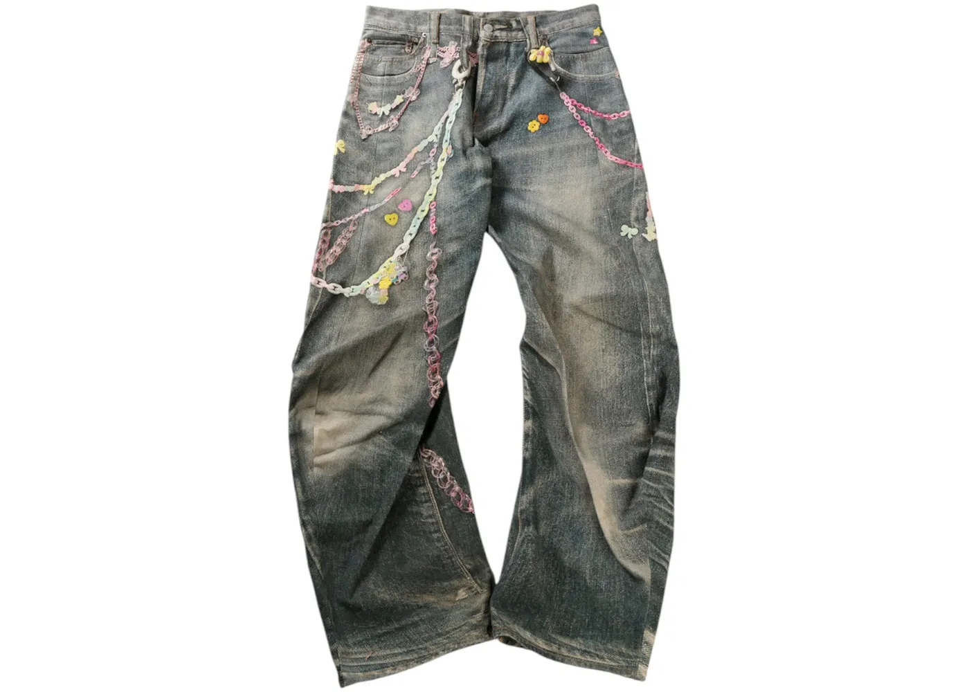 Мужские джинсы свободного кроя с принтом Jeans Acne Studios, Mid Blue