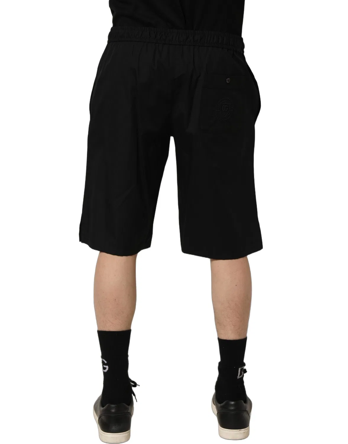 Мужские шорты-бермуды хлопковые с логотипом Dolce & Gabbana, Black — фото 4