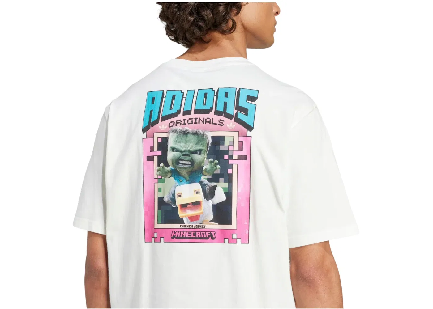 Детская футболка с принтом Adidas Originals x Minecraft Tee, Off White — фото 2