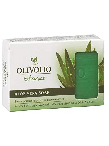 Мыло ручной работы с алоэ вера и оливковым маслом, Olivolio botanics, 100 г, Green