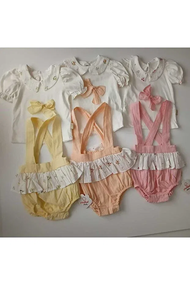 Детский комбинезон для девочек хлопковый Çilek Baby, Yellow — фото 3