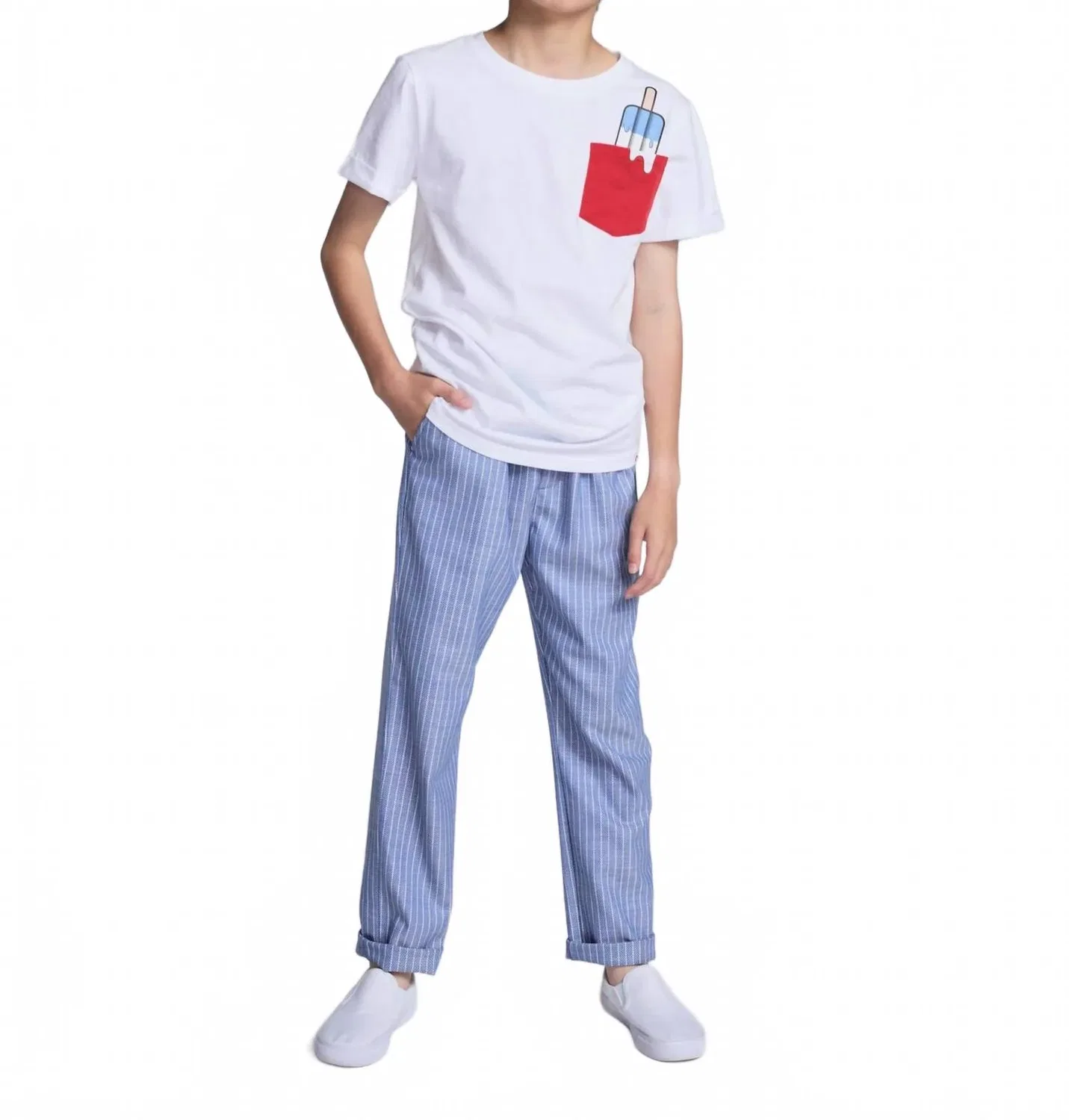 Детская футболка для мальчиков с принтом Popsicle Day Trip Tee Appaman, White — фото 2