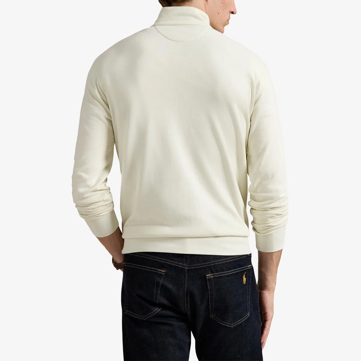 Толстовка с вышитым логотипом и застежкой-молнией до середины груди Polo Ralph Lauren, кремовый — фото 4