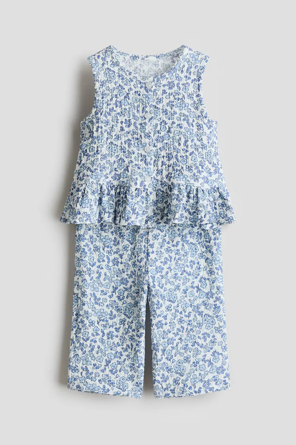 Комплект из двух предметов из ткани сирсакер H&M, Hellblau/Geblümt — фото 4