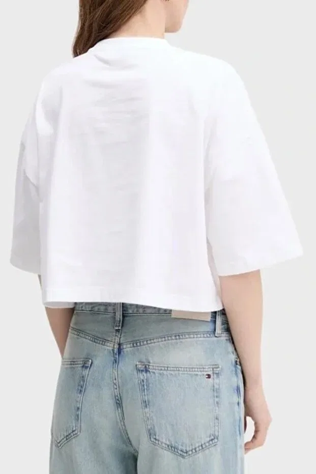Женская хлопковая футболка без рукавов Calvin Klein, White — фото 3