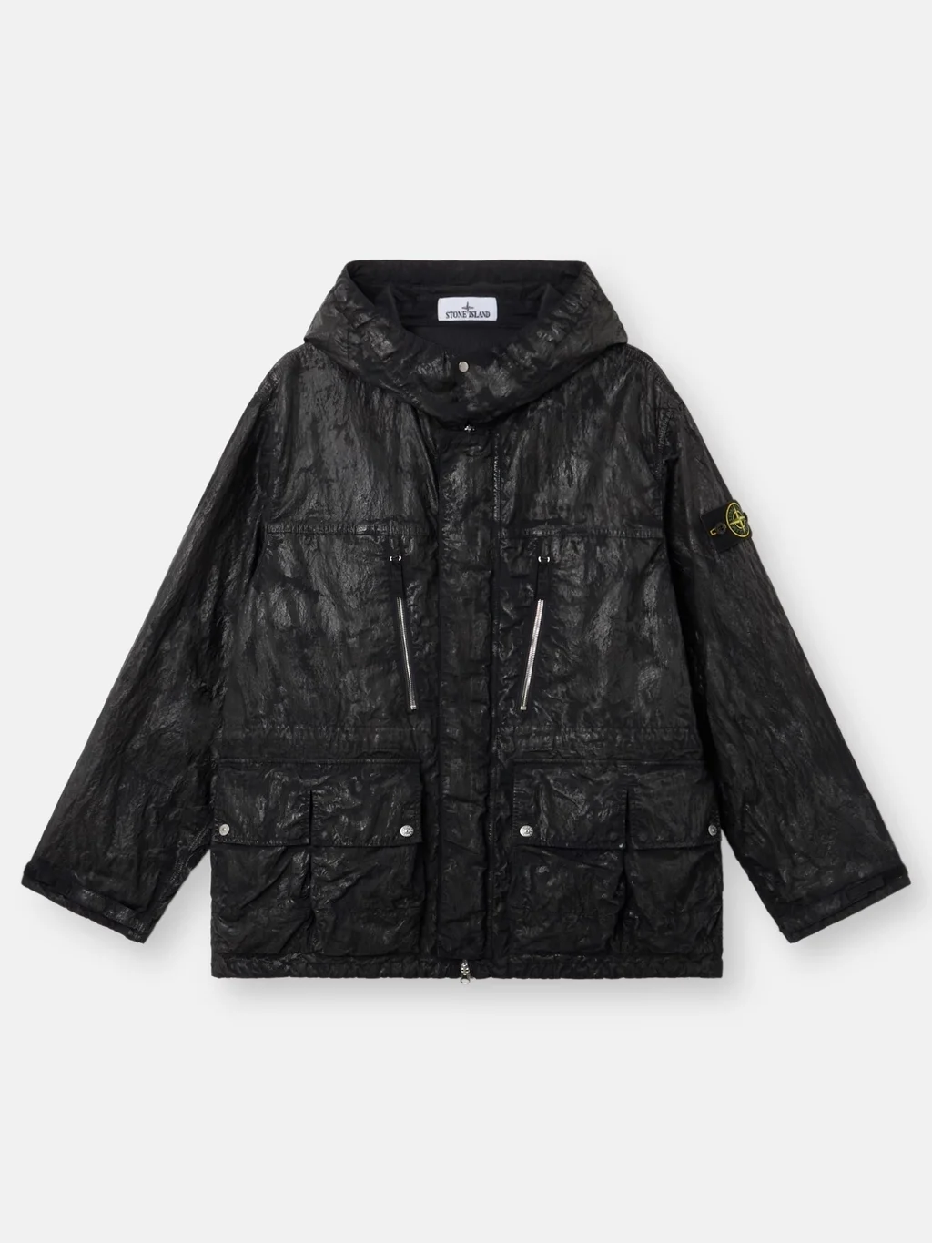 Мужская куртка с капюшоном Stone Island With Multiple Pockets, черный — фото 2