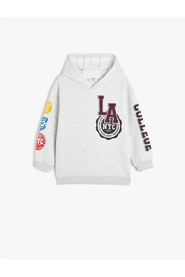 Детские свитшот с принтом Long Sleeve Embossed Koton, Gray