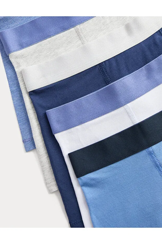 Детские трусы-боксеры для мальчиков хлопковые комплект 5 штук Marks & Spencer, Blue Mix — фото 2