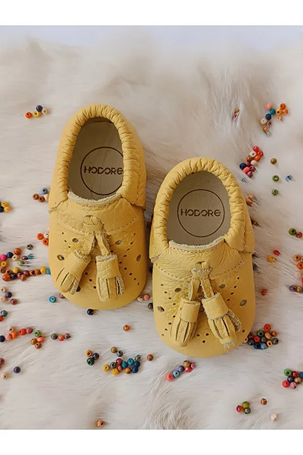 Детские мокасины с эластичными шнурками Axel lemon yellow Hodore, Lemon Yellow