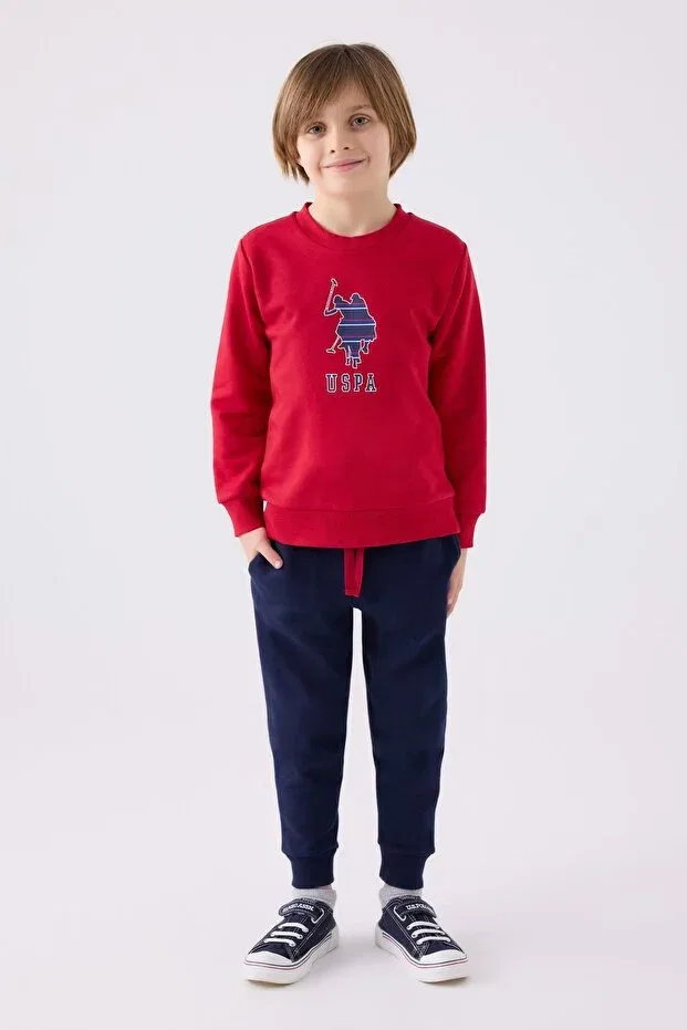 Детский комплект свитшот-брюки с принтом U.S. Polo Assn., Red