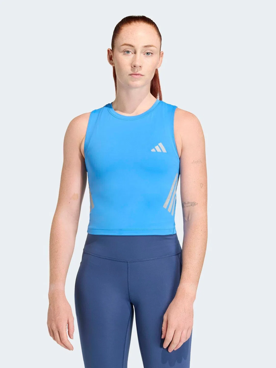Топ-майка для бега Iconic Running adidas, синий