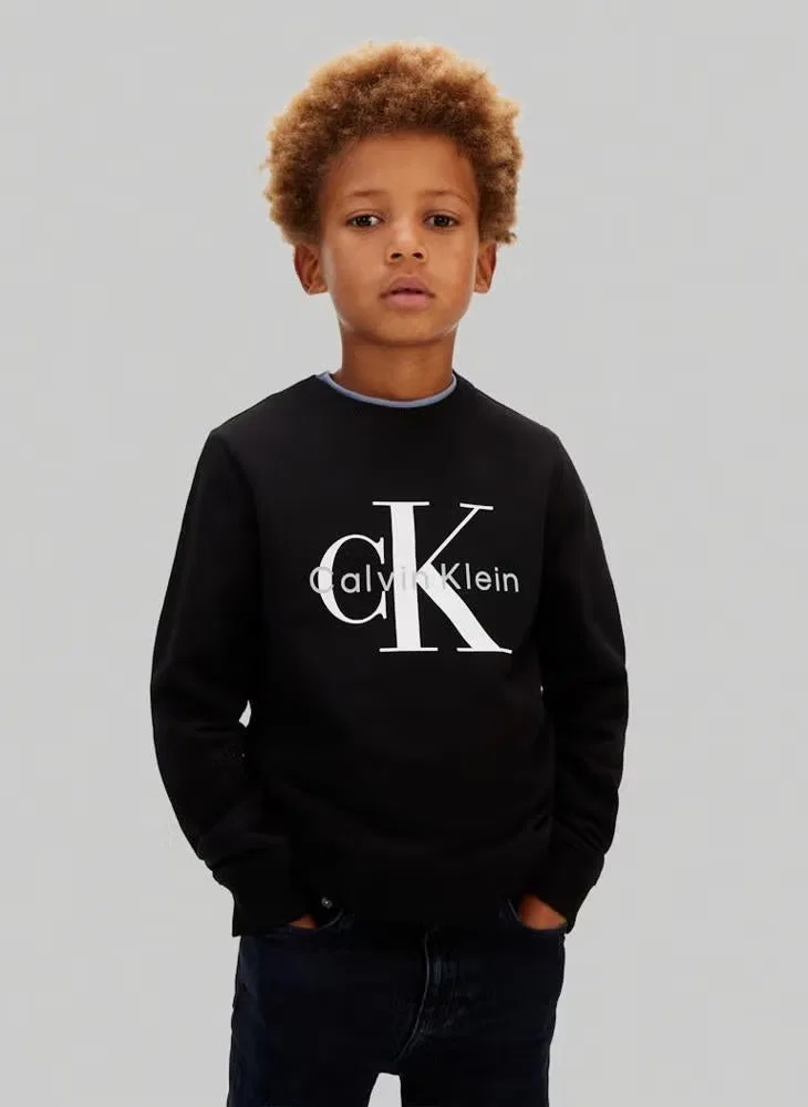 Свитшот оверсайз с логотипом Monologo Calvin Klein Jeans, черный