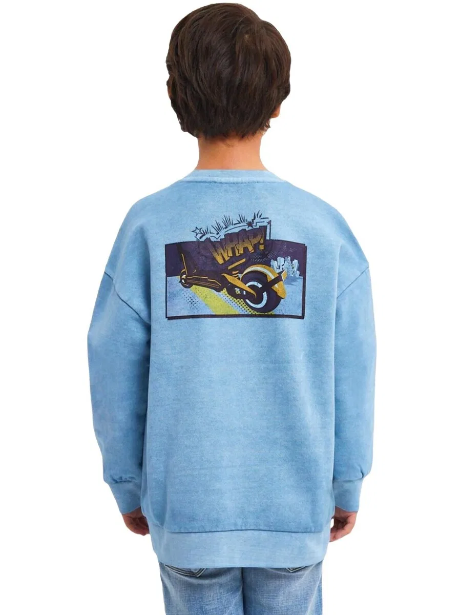 Толстовка LTB Jeans 'LTB Jeans Jungen Basic Sweatshirt mit Ruckenprint' синего цвета — фото 3