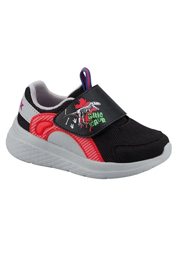 Детские кроссовки для мальчиков с липучкой Kinetix, Black-A Gray-Red