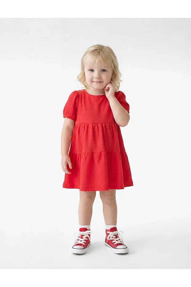 Детское платье с коротким рукавом Koton, Red