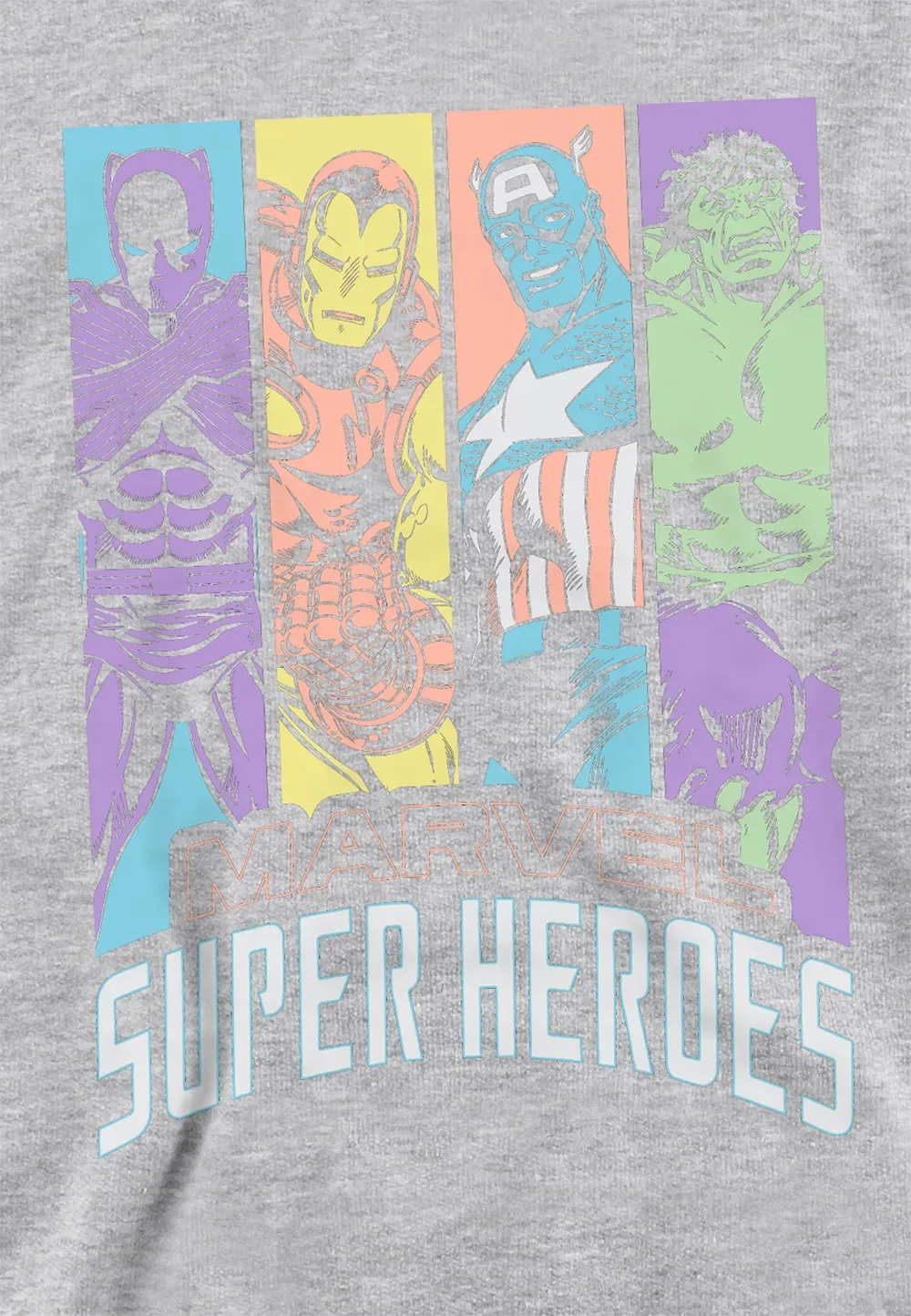 Детская худи Marvel Classic Super Heroes, Athletic Heather, серый — фото 2