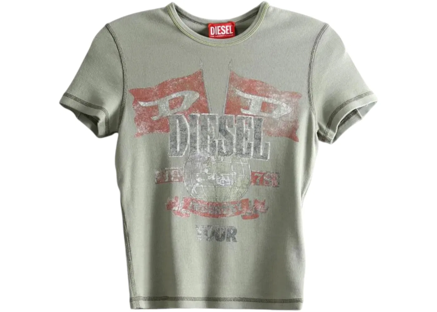 Женская футболка с принтом Marsy Rib T-Shirt Diesel