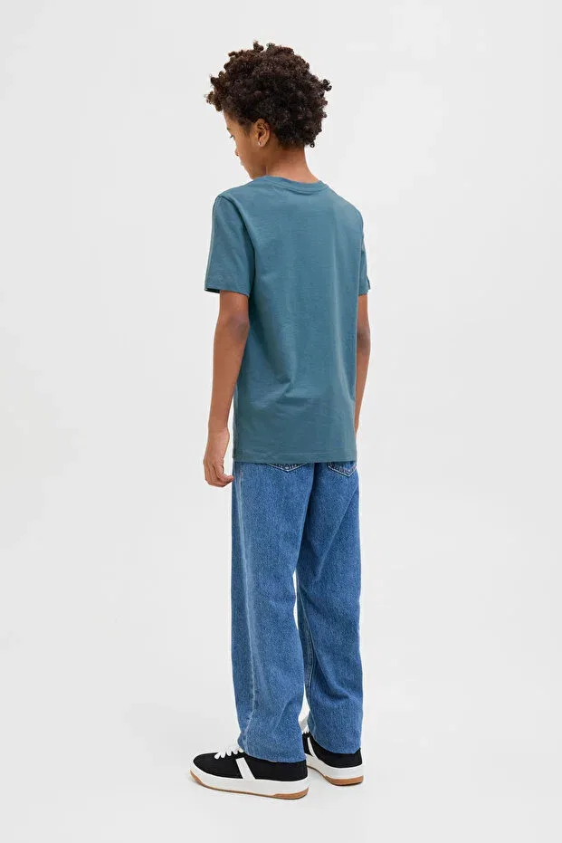 Детская футболка для мальчиков с коротким рукавом Jack & Jones, Blue-102257574 — фото 3