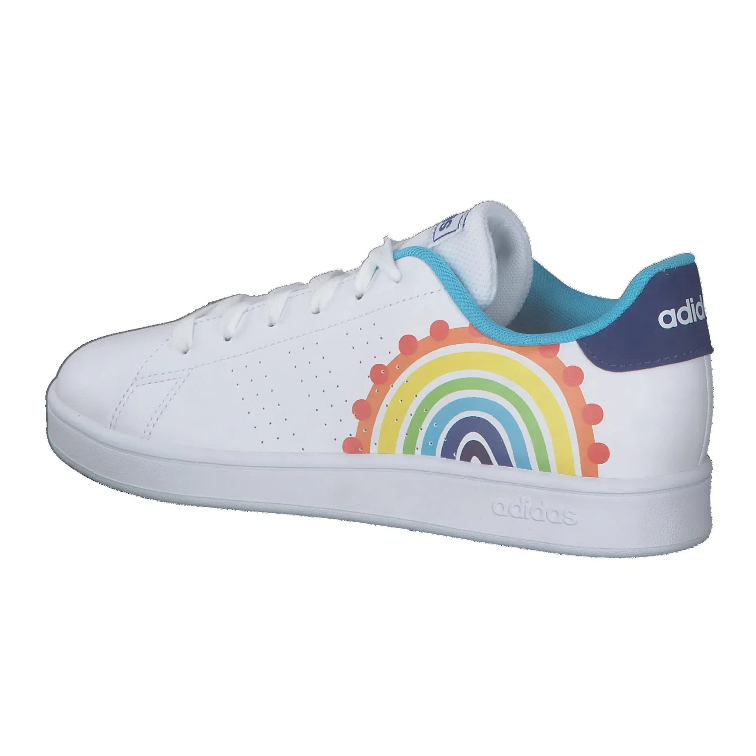 Детские кроссовки с перфорацией Advantage K Adidas, White Cloud Royal Blue Bright Cyan — фото 3