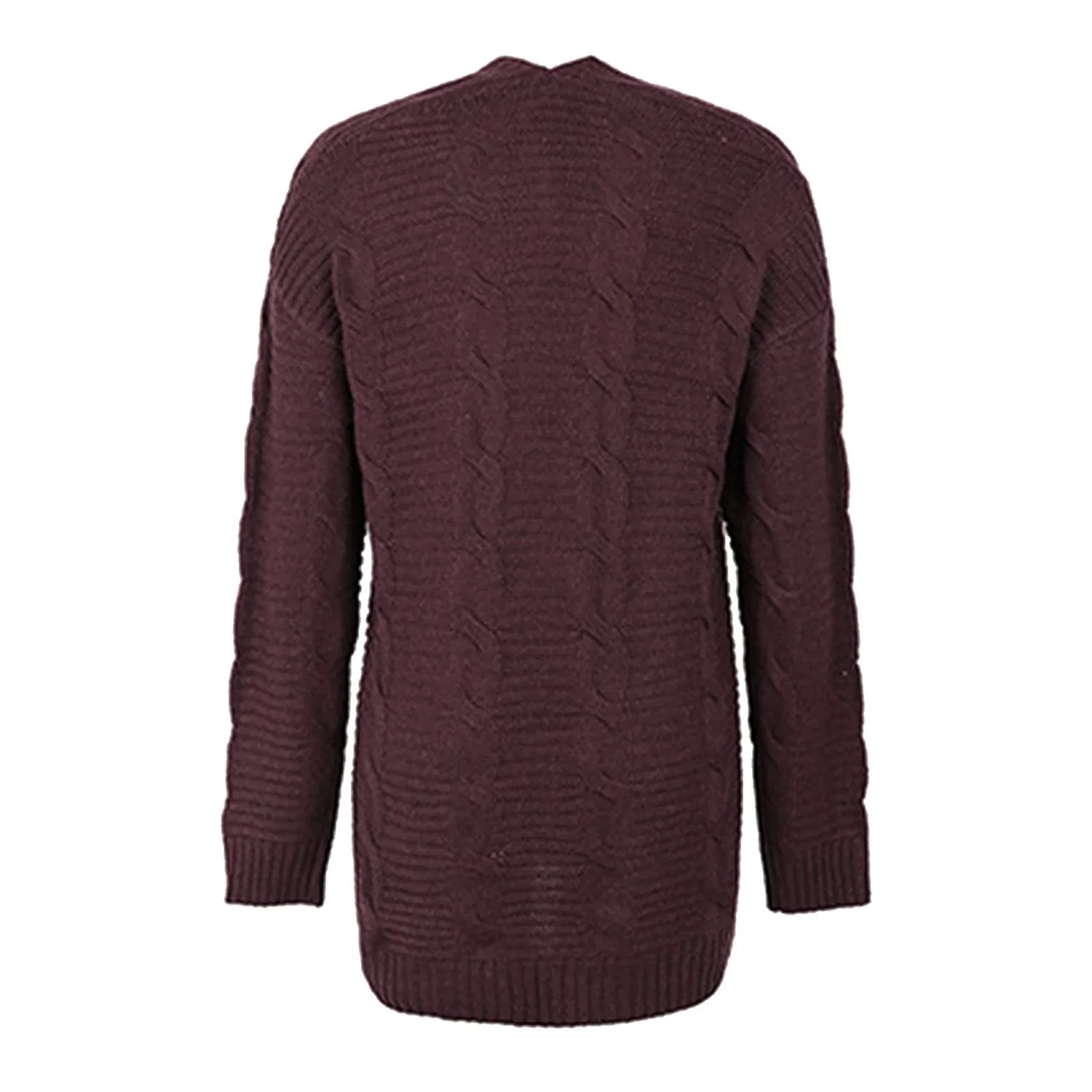 Женский удлиненный кардиган с карманами, свободного кроя, однотонный, осенне-зимний, Vino — фото 3