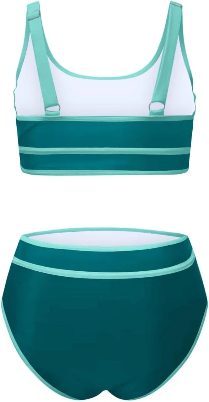 Женский высокий бикини с утяжкой живота Athletic Swimwear, Green — фото 4