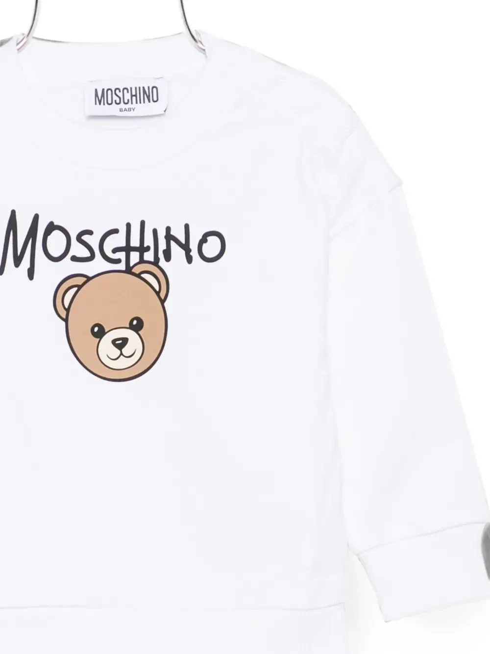 Джемпер с логотипом в виде медвежонка Moschino Kids, белый — фото 3
